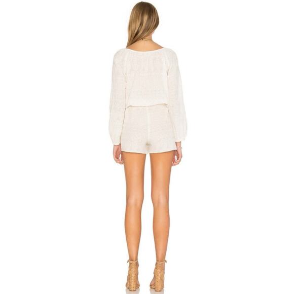 LoveShackFancy Embroidered Ivory Cream Playsuit Romper 2 M - Picture 2 of 10